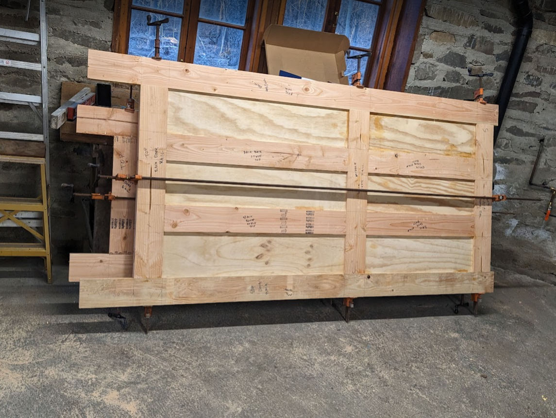 Building doors in the Dock Road basement workshop